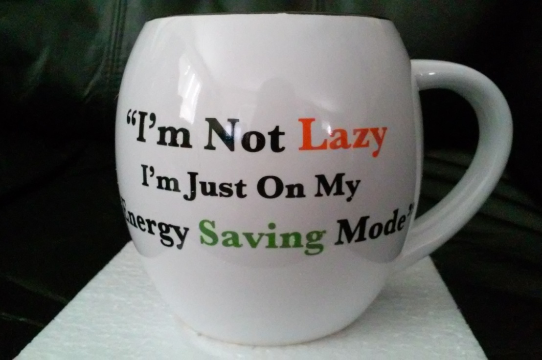 Funny Quote Mug “I’m not Lazy, I’m just on my Energy Saving Mode” by Madero Kitchen 14 oz.